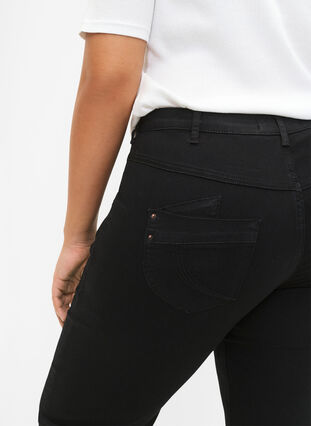 Regular fit Gemma jeans med høj talje, Black, Model image number 4