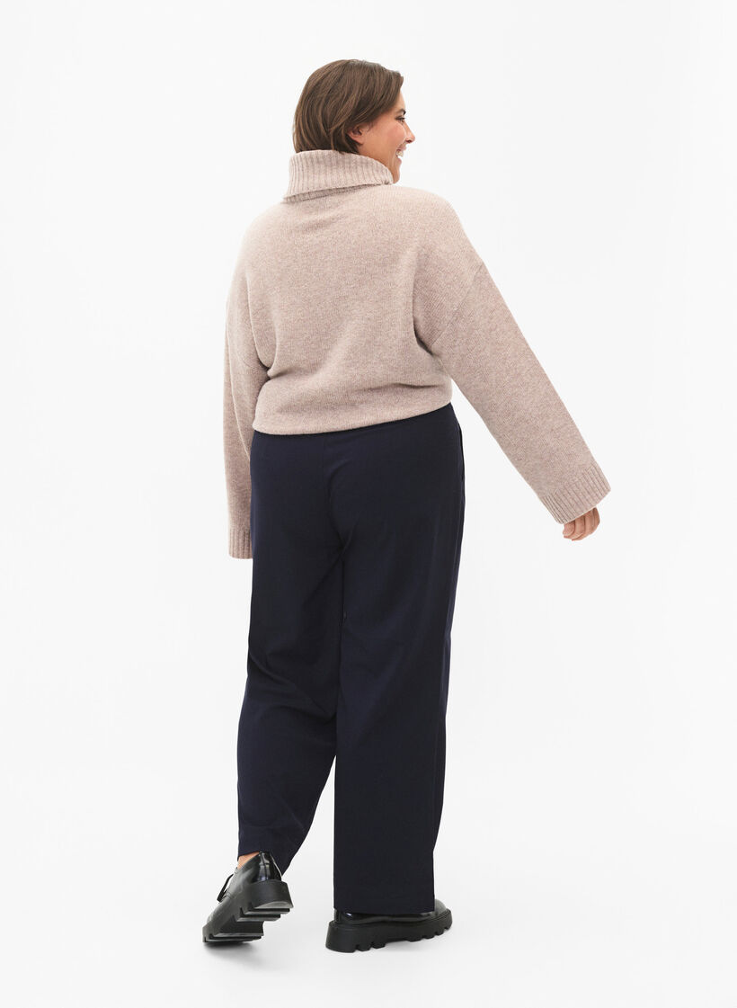 Klassiske bukser med straight fit, Night Sky, Model image number 1