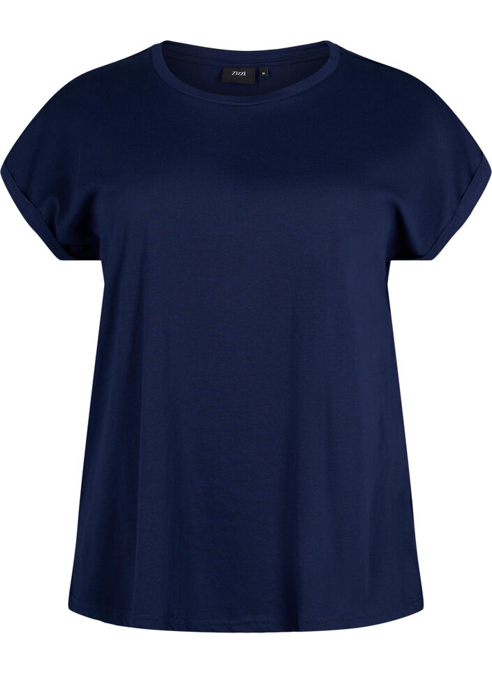Kort&aelig;rmet t-shirt i bomuldsblanding, Bl&aring;, Packshot image number 0