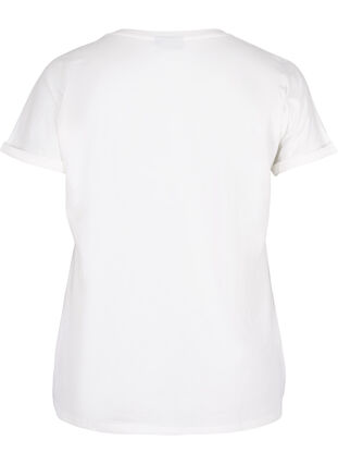 Kortærmet t-shirt med broderi anglaise, Off White Mel, Packshot image number 1