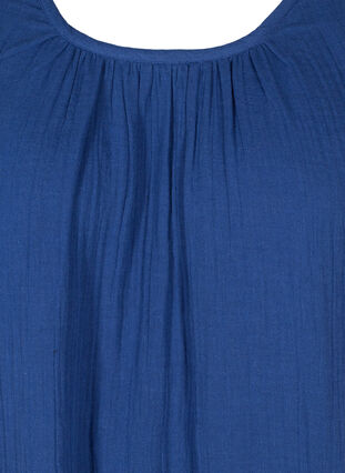 Ærmeløs bomulds kjole med a-form , Twilight Blue, Packshot image number 2