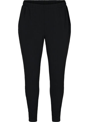 Bukser med lommer og piping, Black, Packshot image number 0