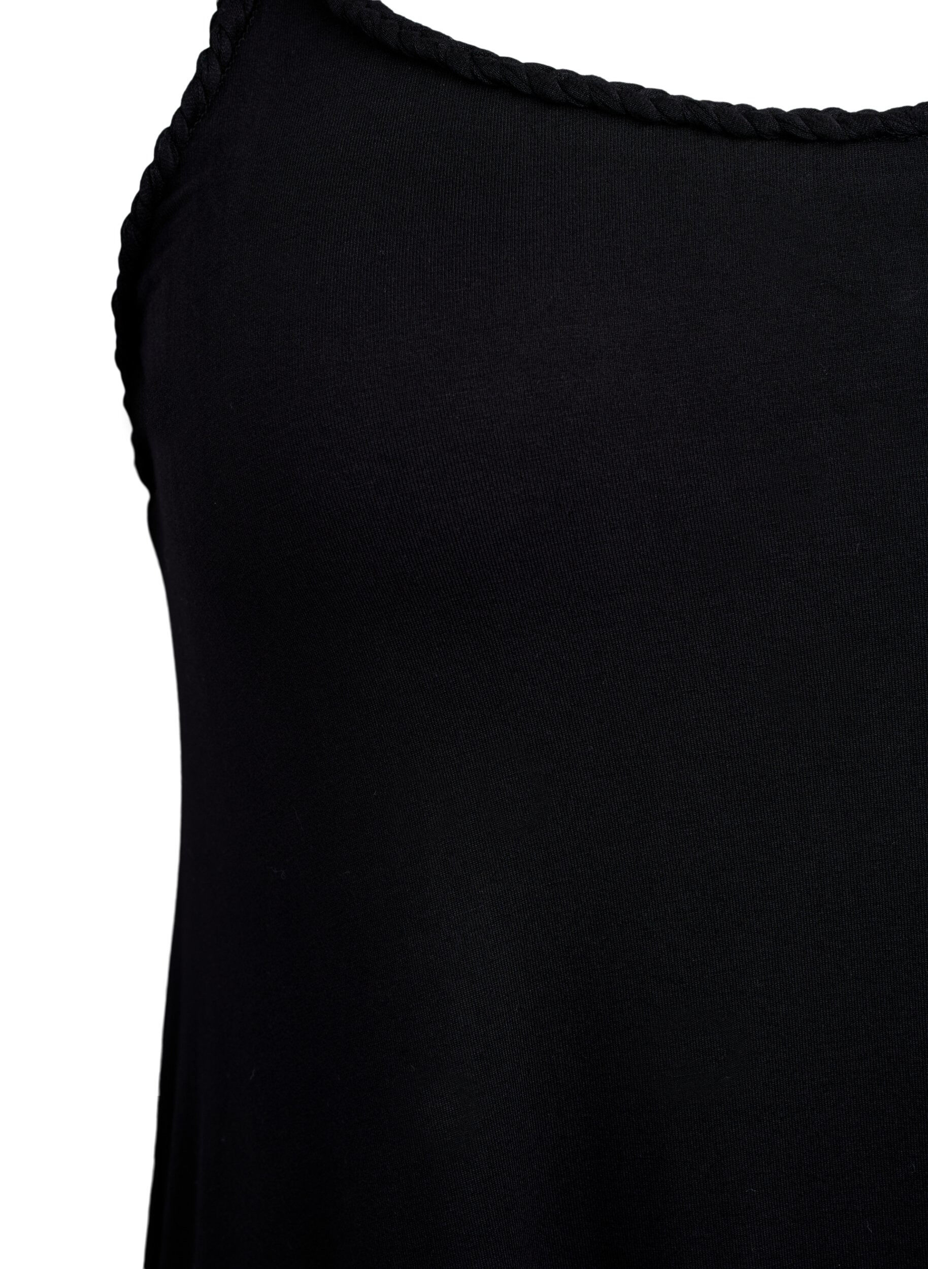 Zizzi Strandkjole i viskose med flettede stropper, Sort, Packshot image number 2