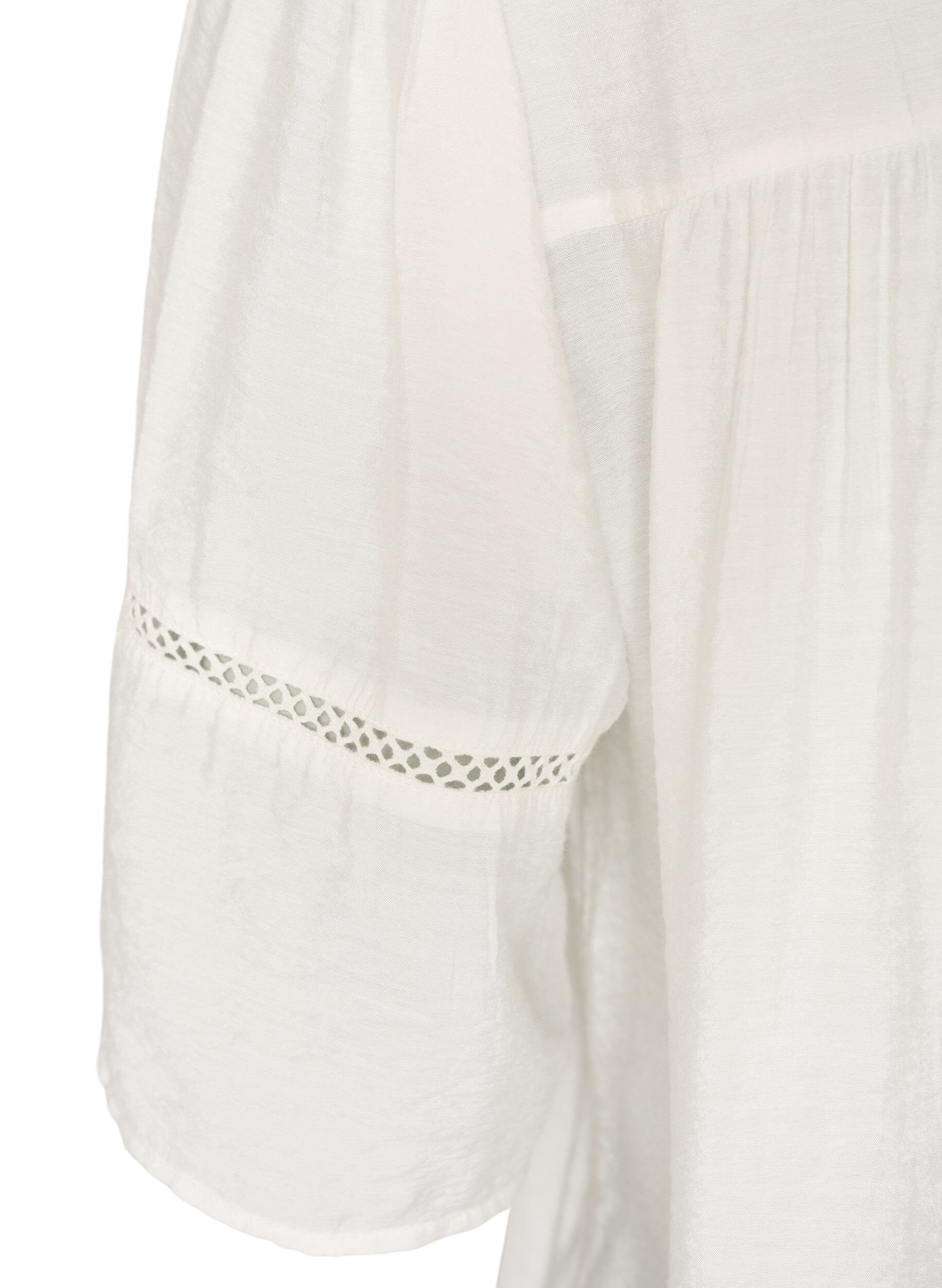 ZizziViskosebluse med pintucks og ballon-effekt, Vanilla, Packshot image number 3