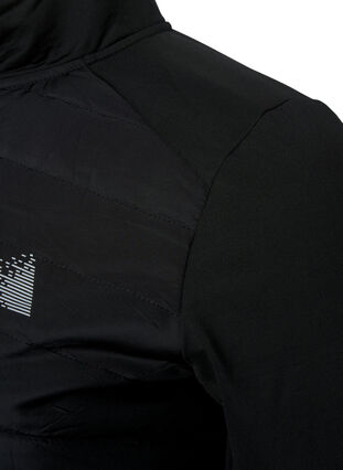 Sportscardigan med quilt og lynlås, Black, Packshot image number 3