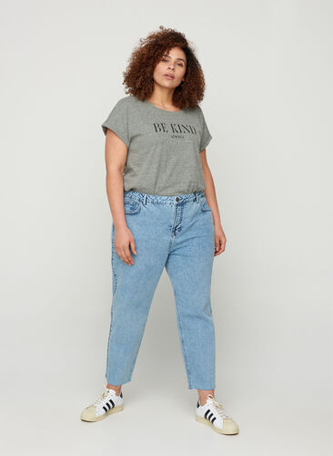 Cropped mom fit Mille jeans med løs pasform, Snow Wash 2, Model image number 0