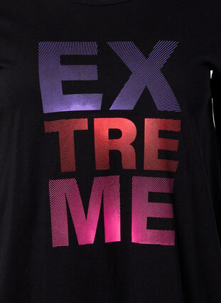 Trænings t-shirt med print, Black w. Extreme, Packshot image number 2