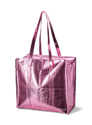 Shoppingbag med lynlås, Pink , Packshot image number 0