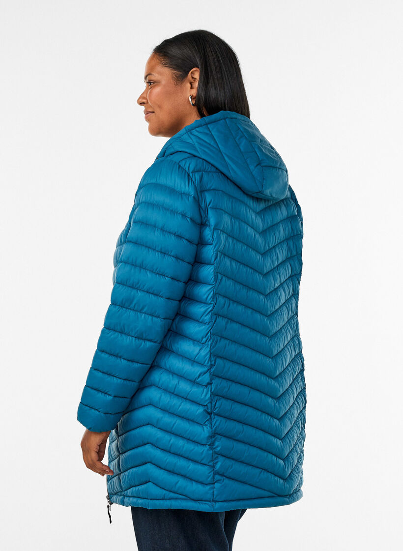Letv&aelig;gts jakke med lommer og aftagelig h&aelig;tte, Bl&aring;, Model image number 2