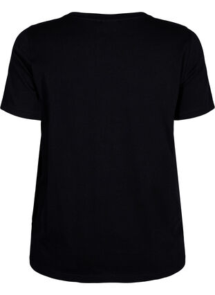 T-shirt i bomuld med print og rund hals , Black W. Love, Packshot image number 1