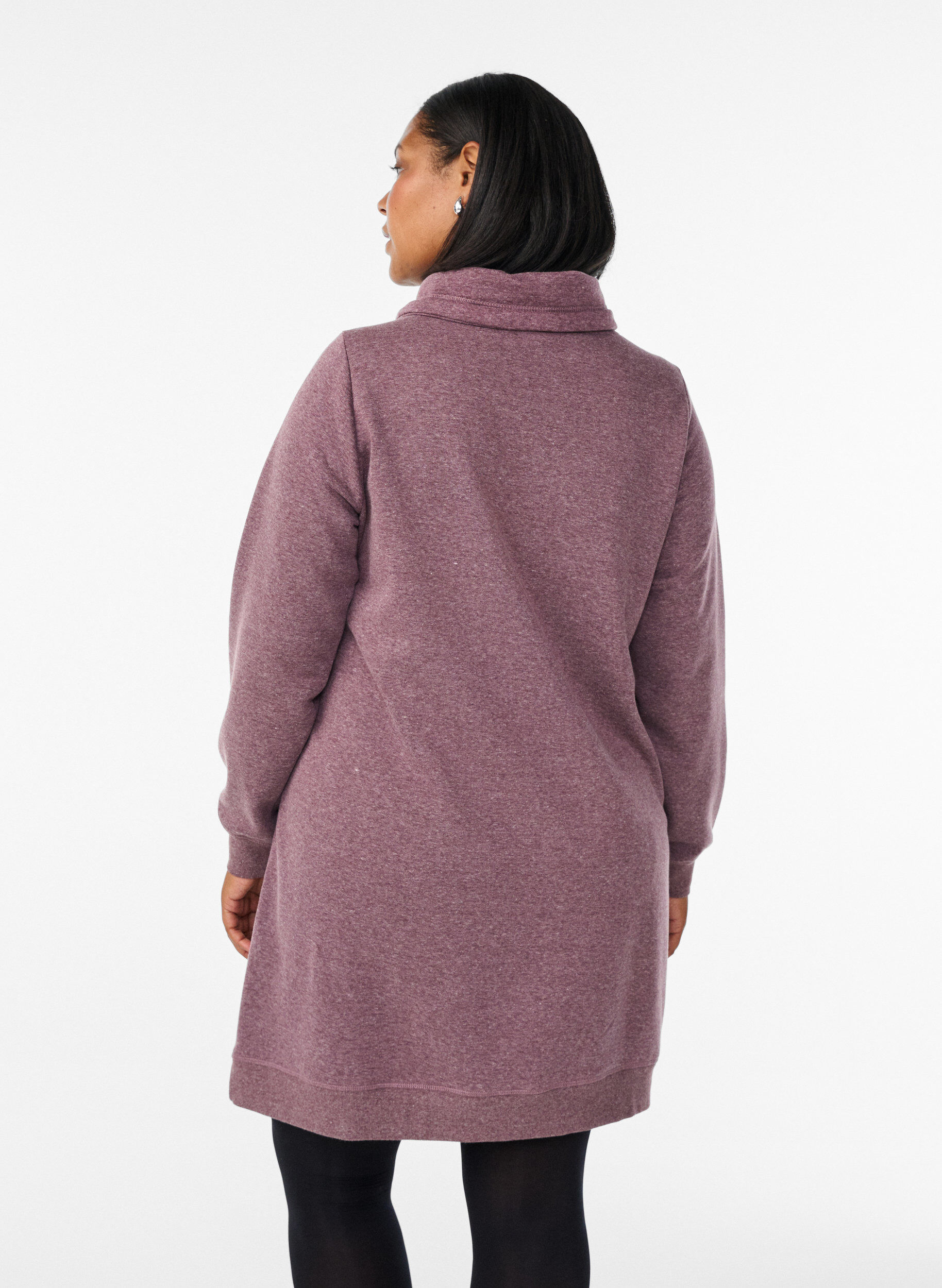 ZizziKort sweatkjole med h&oslash;j krave og lommer, R&oslash;d, Model image number 2