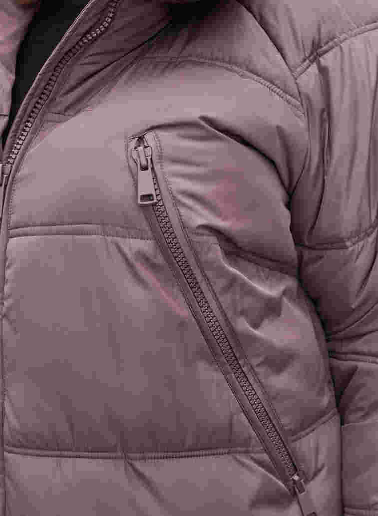 Vinterjakke med lommer og høj halskrave, Iron, Model image number 2
