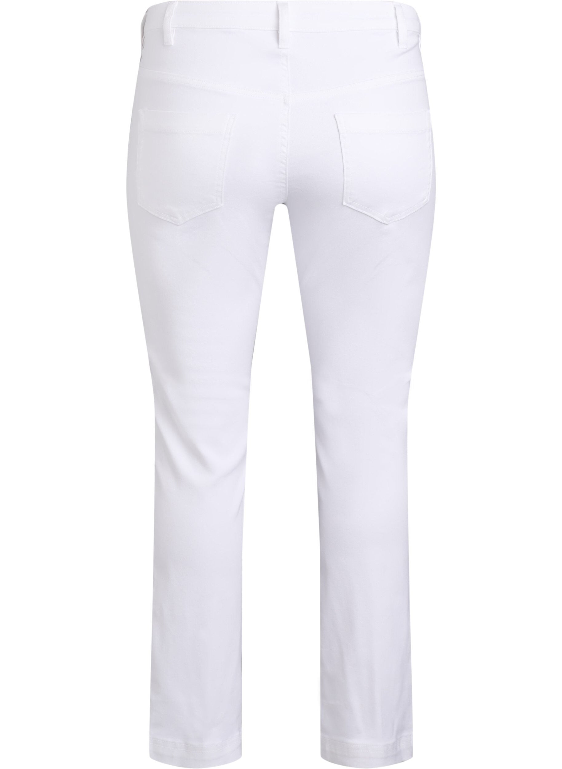 ZizziSlim fit Emily jeans med regul&aelig;r talje, Hvid, Packshot image number 1