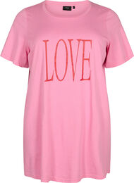 Oversize t-shirt med tryk , Rosebloom W. Love