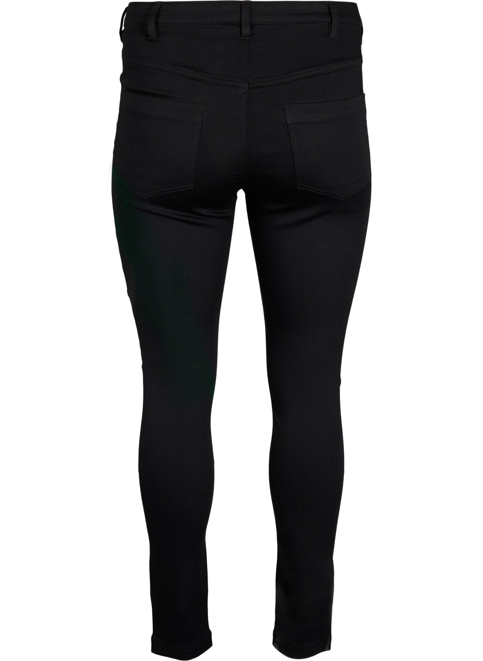 Zizzi Super slim Amy jeans med broderidetalje, Black, Packshot image number 1