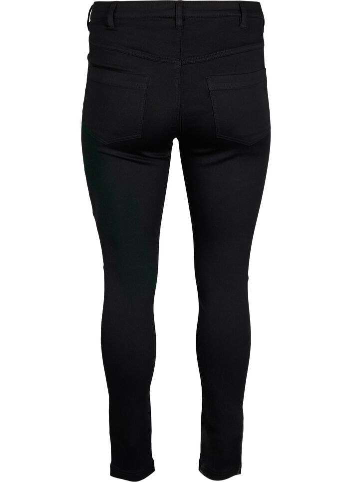 Super slim Amy jeans med broderidetalje, Black, Packshot image number 1