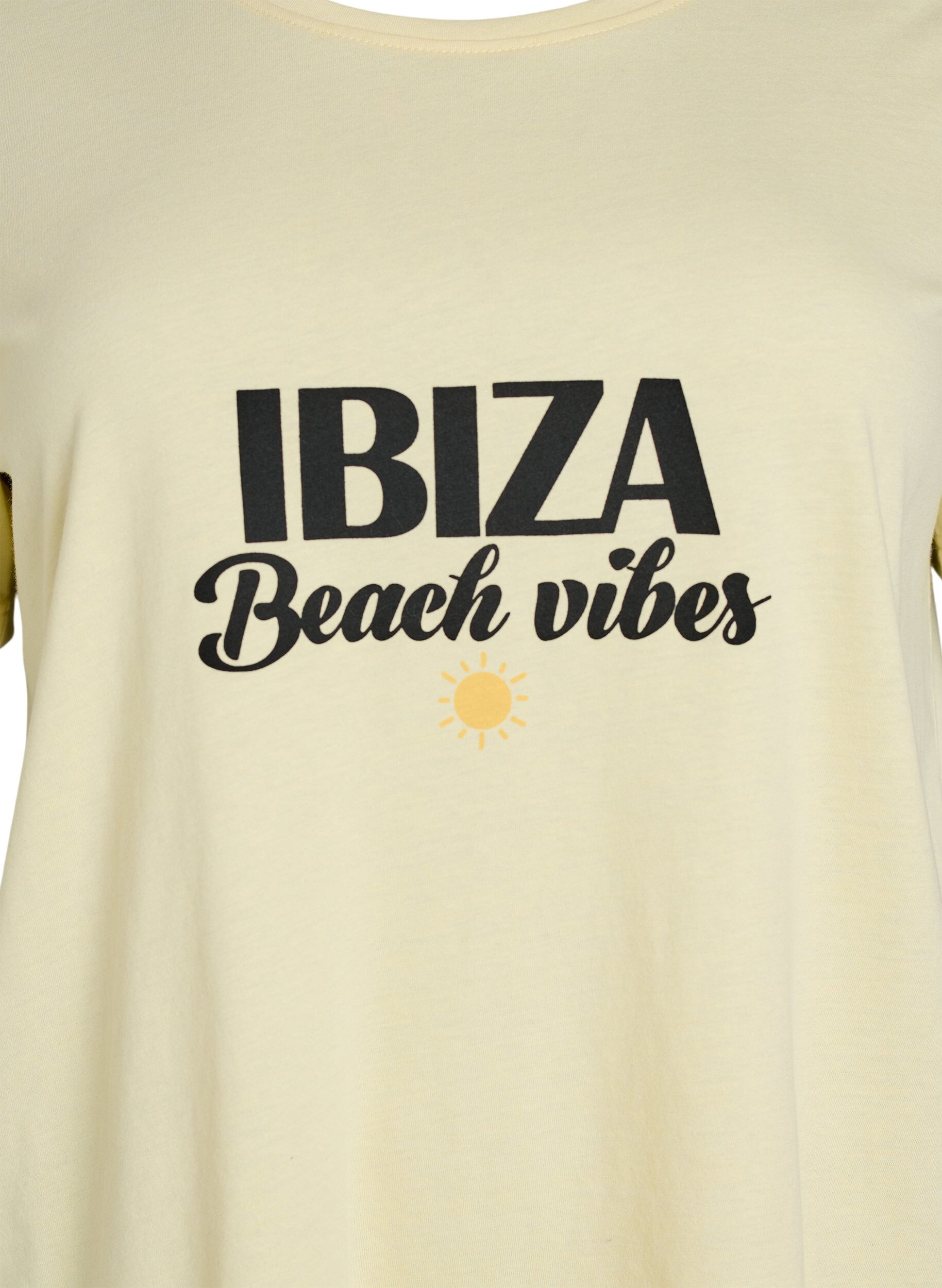Zizzi T-shirt med motiv, Gul, Packshot image number 2