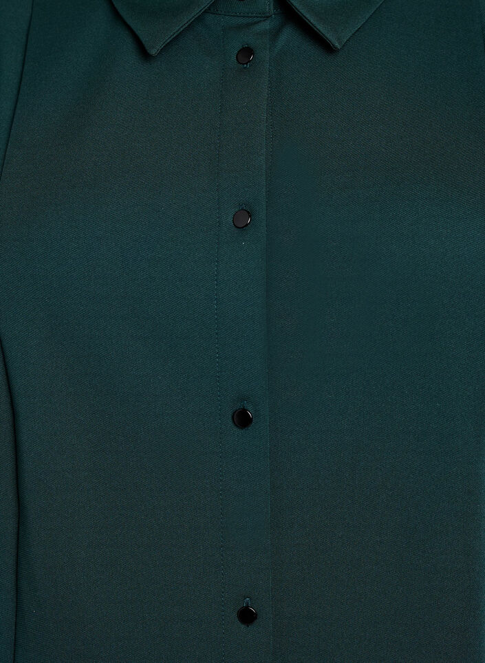 Kort skjortekjole med 3/4 ærmer, Grøn, Packshot image number 2