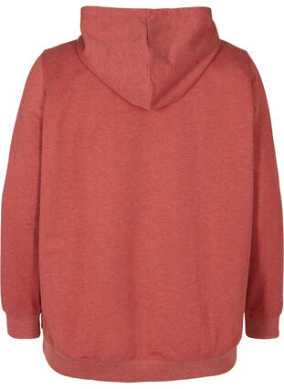 Sweatshirt med hætte og tryk, Burnt Henna Mel. , Packshot image number 1
