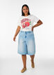 Bomulds T-shirt med print, Hvid, Model image number 1