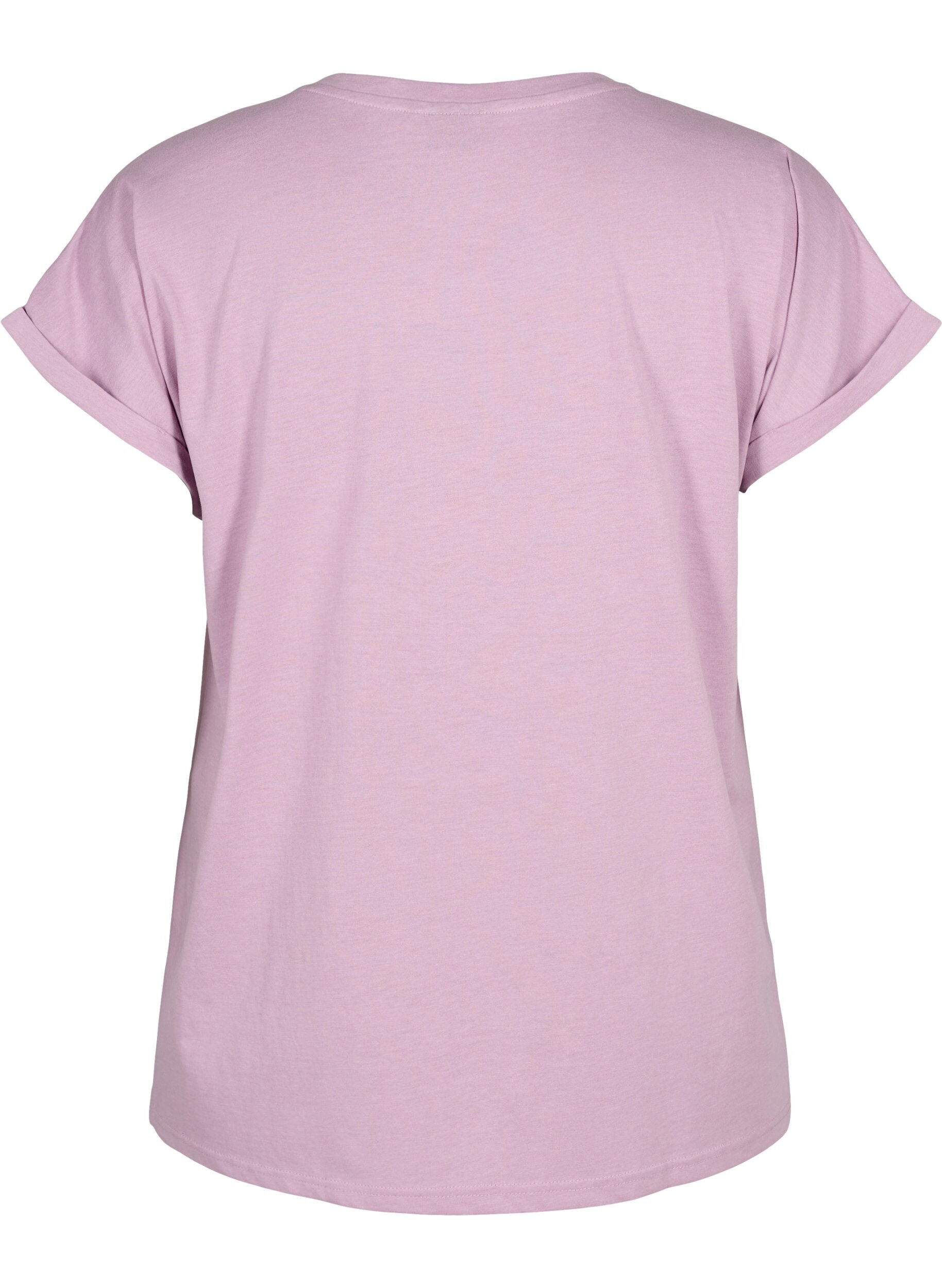 ZizziKort&aelig;rmet t-shirt i bomuldsblanding, Lilla, Packshot image number 1