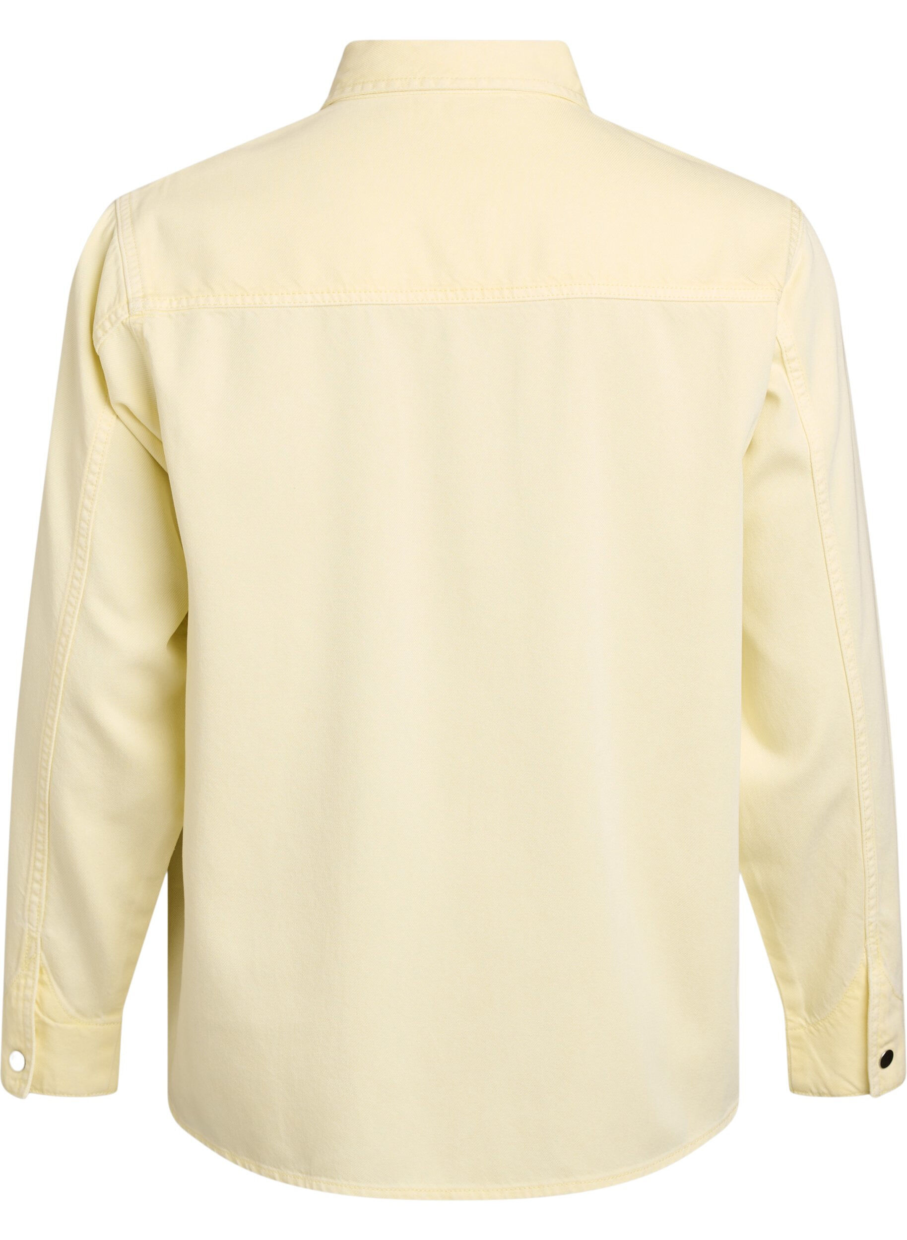 Zizzi Denimskjorte med brystlommer , Gul, Packshot image number 1