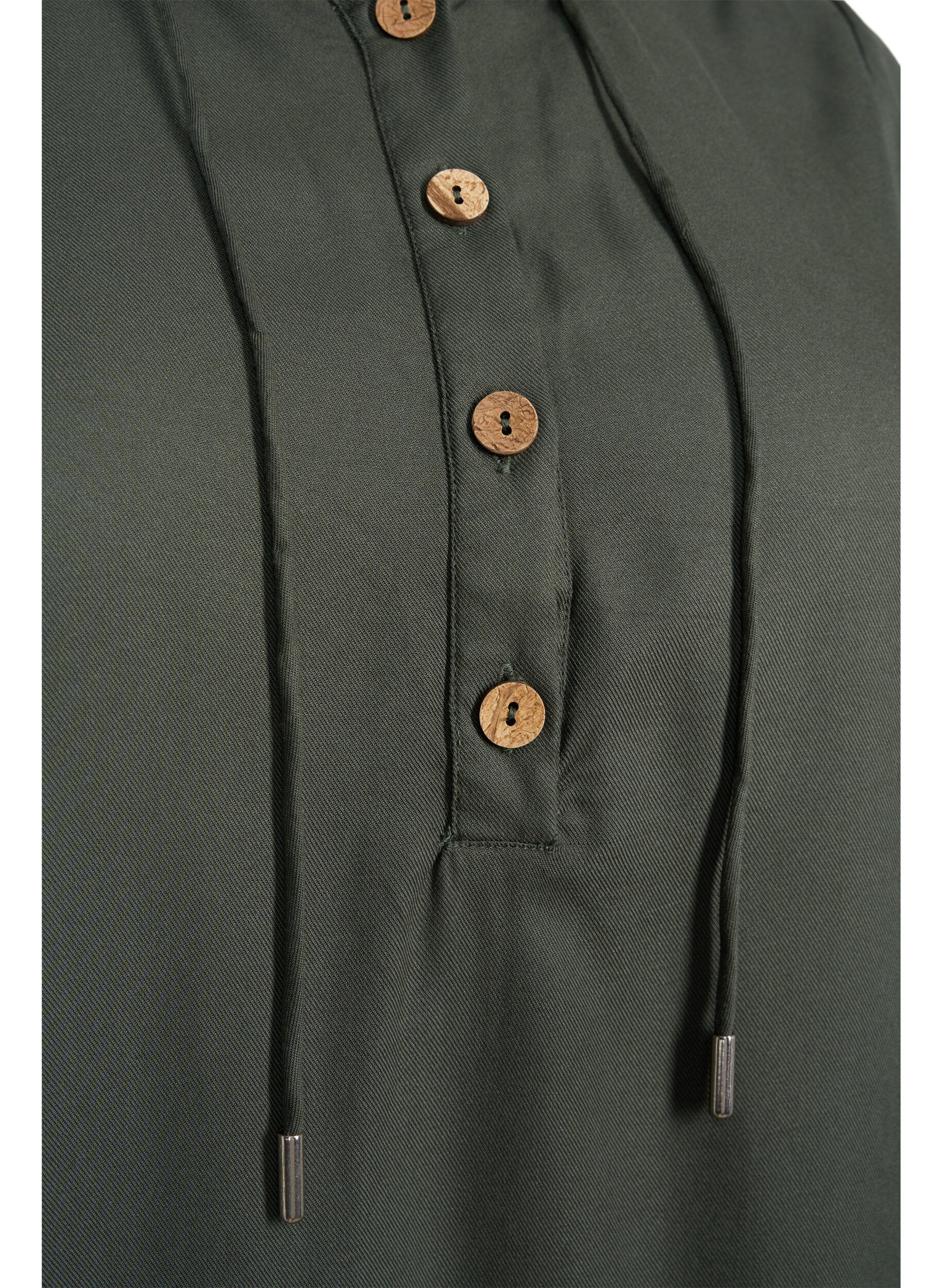 Zizzi Viskose tunika med h&aelig;tte, Thyme, Packshot image number 2