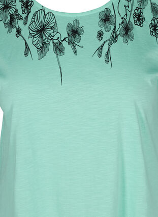 Bomulds t-shirt med printdetaljer , Cabbage FLOWER, Packshot image number 2