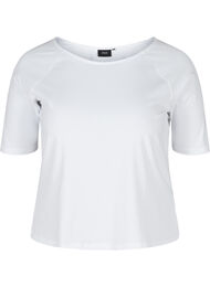 Bomulds t-shirt med 2/4 ærmer, White