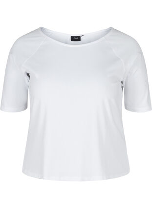 Bomulds t-shirt med 2/4 ærmer, White, Packshot image number 0
