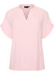L&oslash;s bluse med korte &aelig;rmer, Lyser&oslash;d, Packshot image number 0