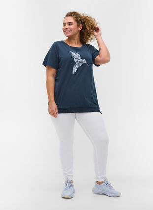 Økologisk bomulds t-shirt med smock, NavyBlazer Acid Bird, Model image number 2