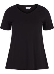 Ensfarvet basis t-shirt i bomuld, Sort