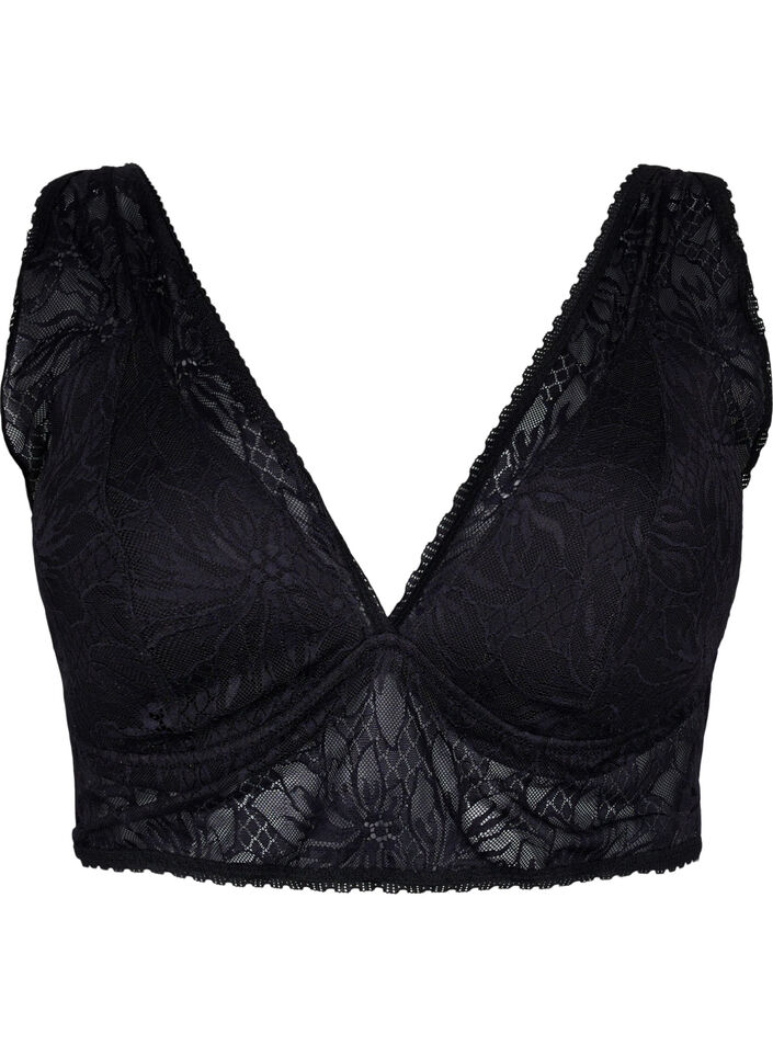 Blonde bralette med blød vattering, Black, Packshot image number 0