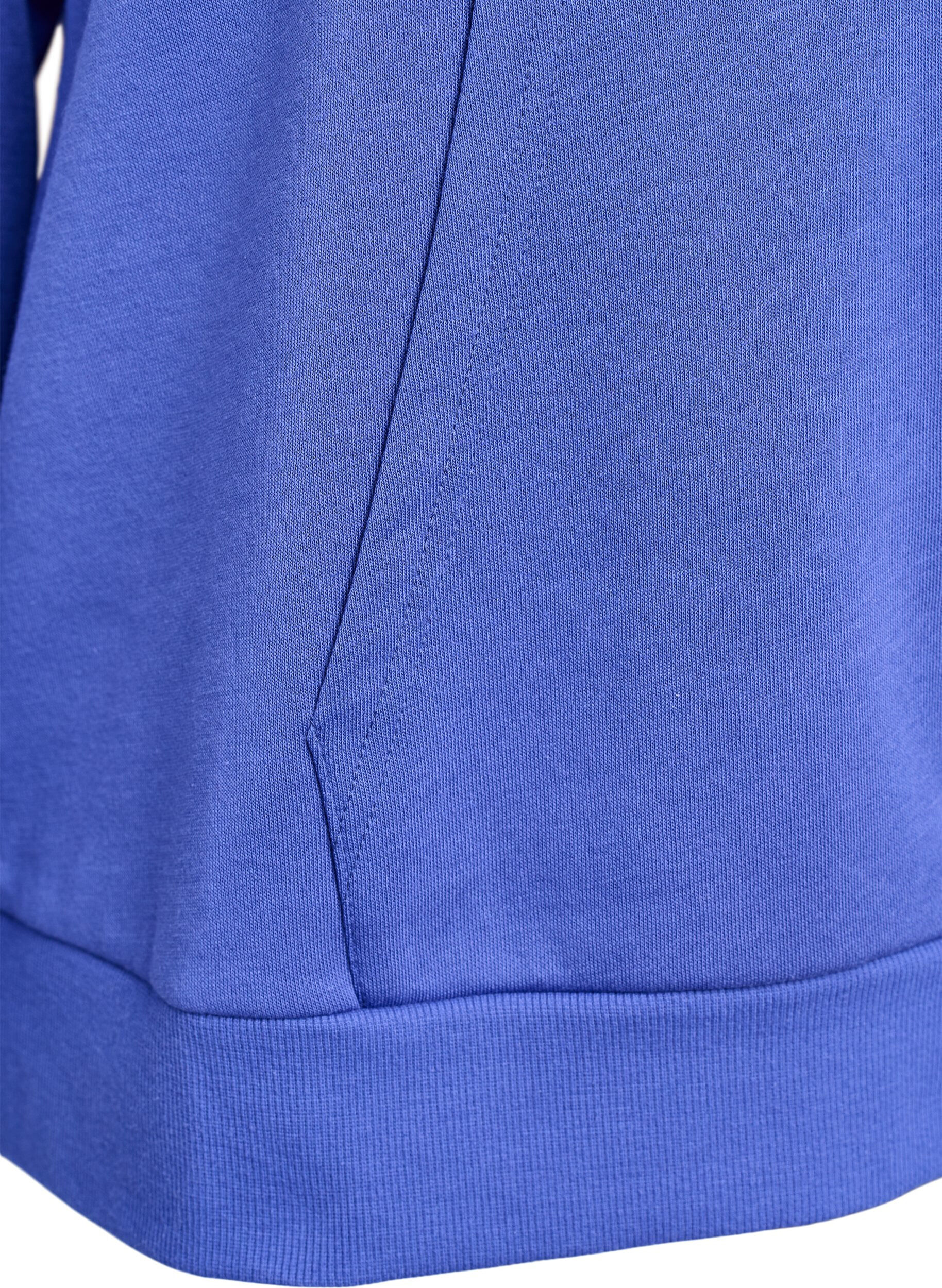 ZizziH&aelig;ttetr&oslash;je med broderet frontmotiv, Bl&aring;, Packshot image number 3