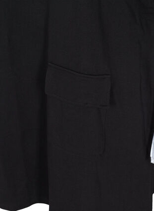 Printet sweatkjole med 3/4 ærmer , Black, Packshot image number 3