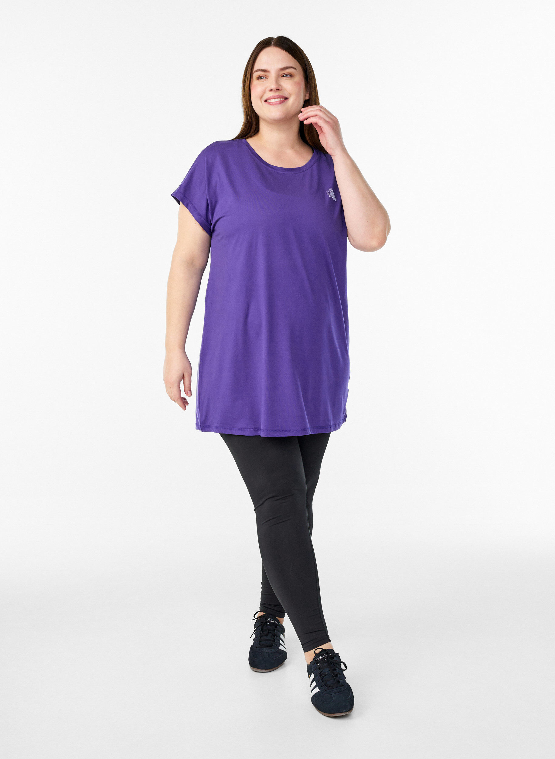 ZizziLang tr&aelig;nings t-shirt, Lilla, Model image number 1