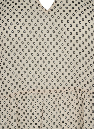 FLASH - Printet tunika med 3/4 ærmer, Off White Dot , Packshot image number 2