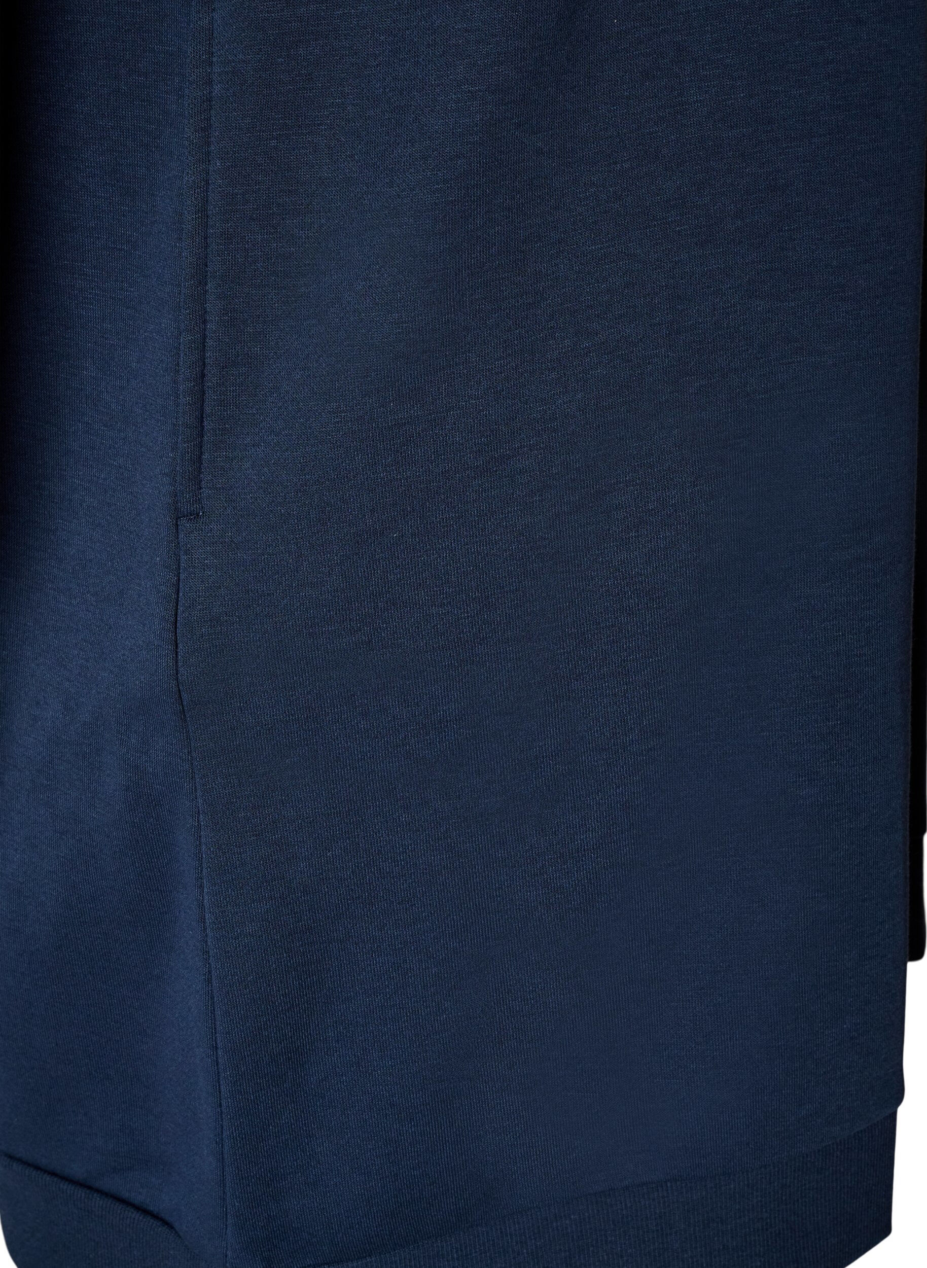 ZizziL&oslash;s sweatkjole med lommer, Bl&aring;, Packshot image number 3