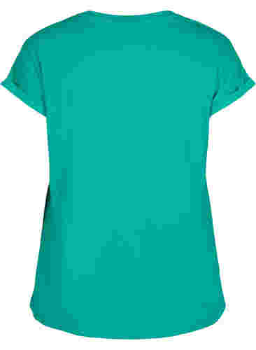 Kortærmet t-shirt i bomuldsblanding, Emerald Green, Packshot image number 1