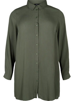 Lang skjorte i viskose med lange ærmer, Thyme, Packshot image number 0