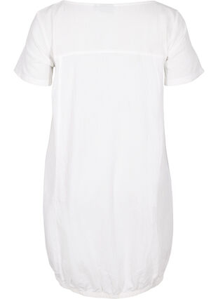 Kortærmet kjole i bomuld, Bright White, Packshot image number 1