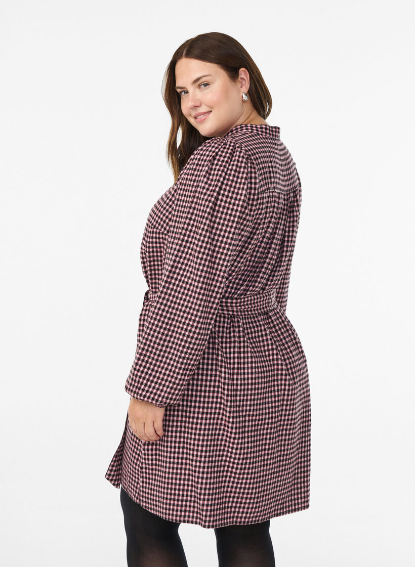 Ternet kort kjole med bindebånd, Rød, Model image number 2