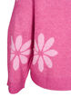 Strikbluse med blomster, Raspberry Rose Comb, Packshot image number 3
