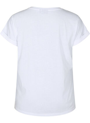 Kortærmet t-shirt i bomuldsblanding, Bright White, Packshot image number 1