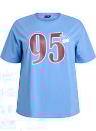 Sporty t-shirt i økologisk bomuld, Blå