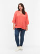 Viskose bluse med knapper og v-hals, Deep Sea Coral, Model image number 2