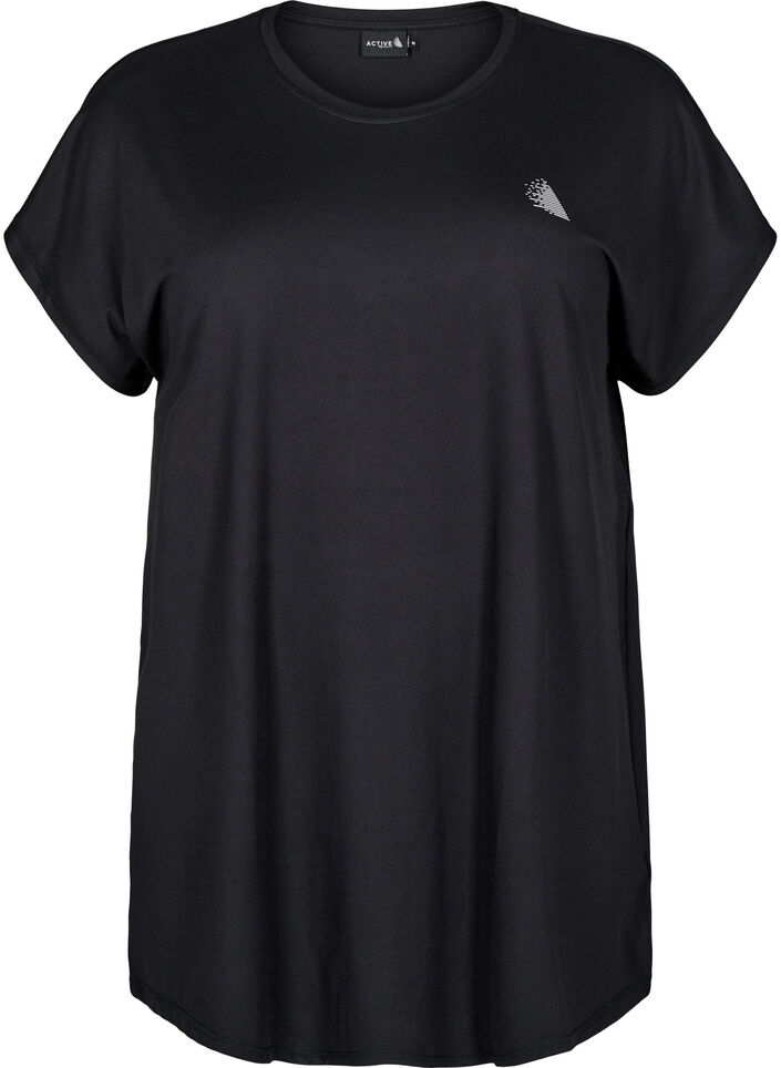Lang tr&aelig;nings t-shirt, Sort, Packshot image number 0
