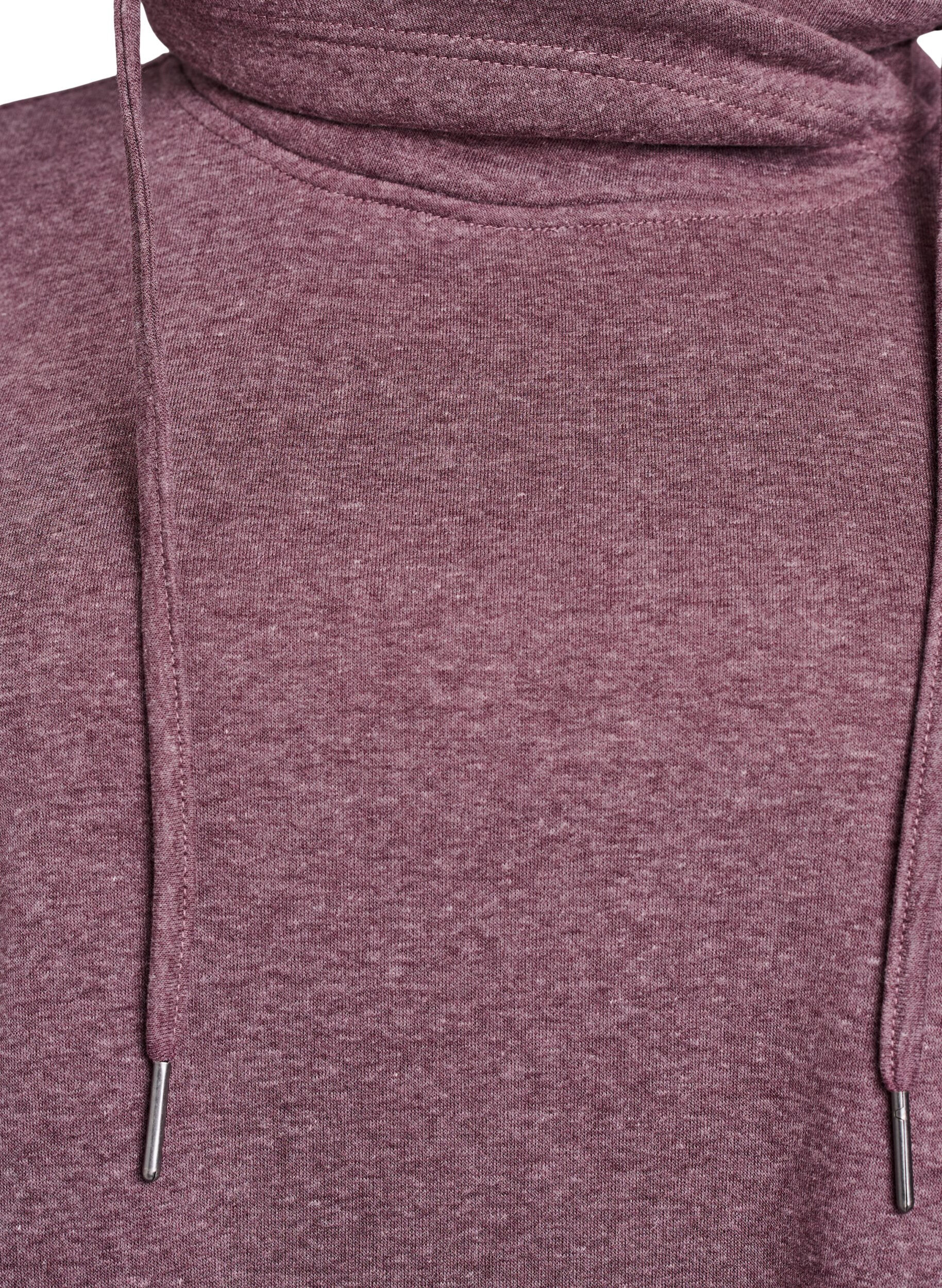 Zizzi Kort sweatkjole med h&oslash;j krave og lommer, R&oslash;d, Packshot image number 2