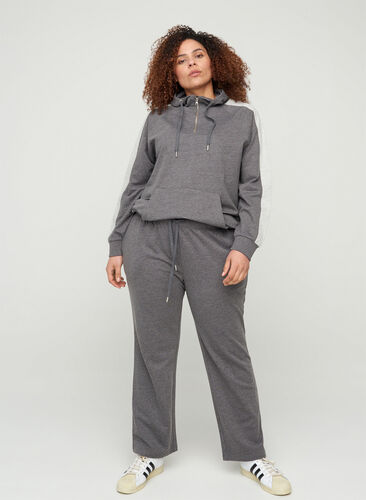 Sweatpants med vidde og lommer, Dark Grey Melange, Model image number 1